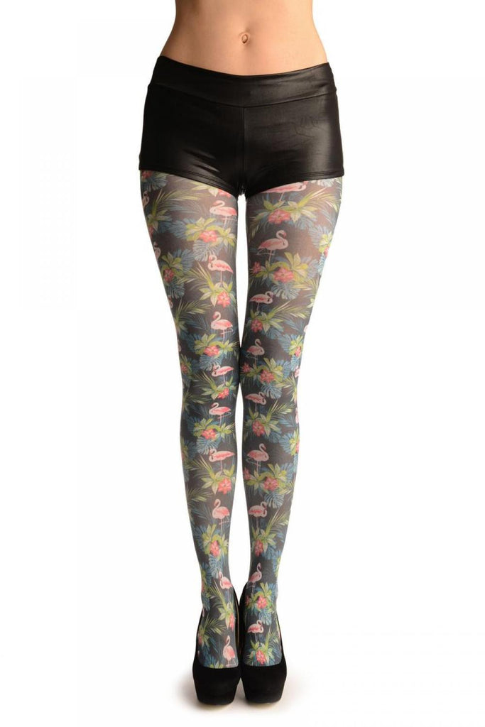 liss kiss Red Flower & Flamingo - Tights