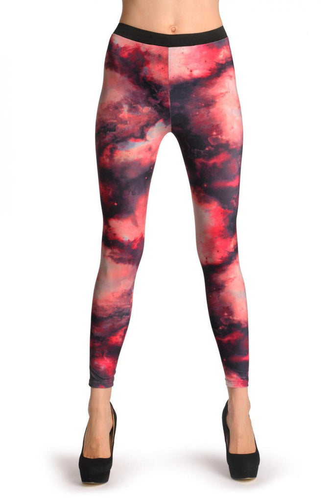 Liss Kiss Red & Pink Galaxy - Leggings