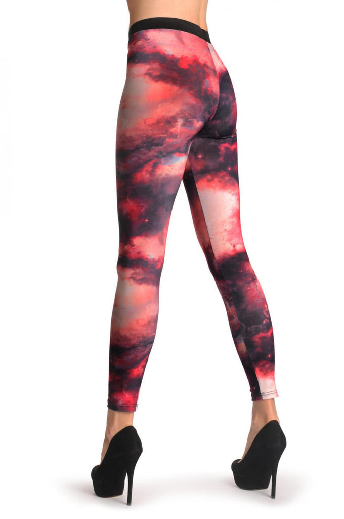 Liss Kiss Red & Pink Galaxy - Leggings