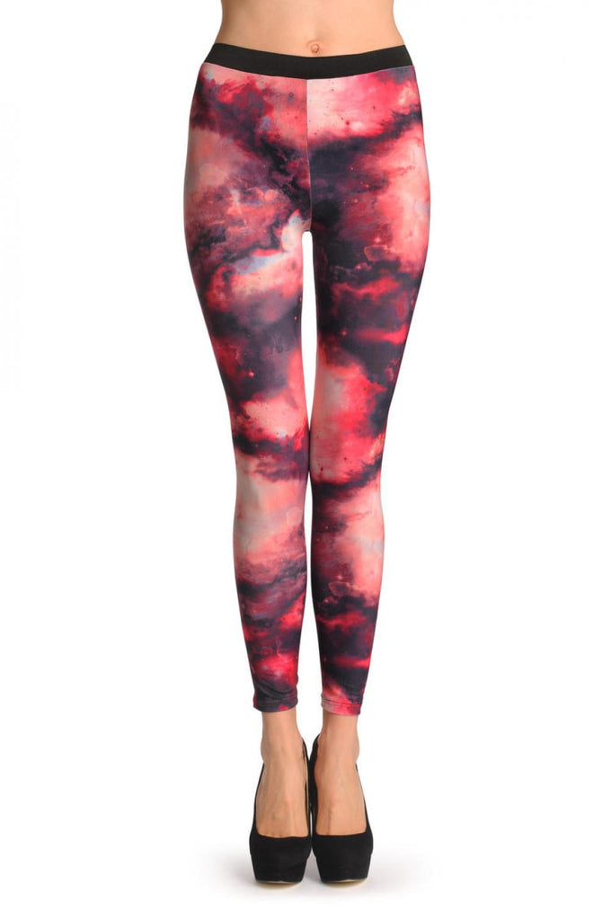liss kiss Red & Pink Galaxy - Leggings