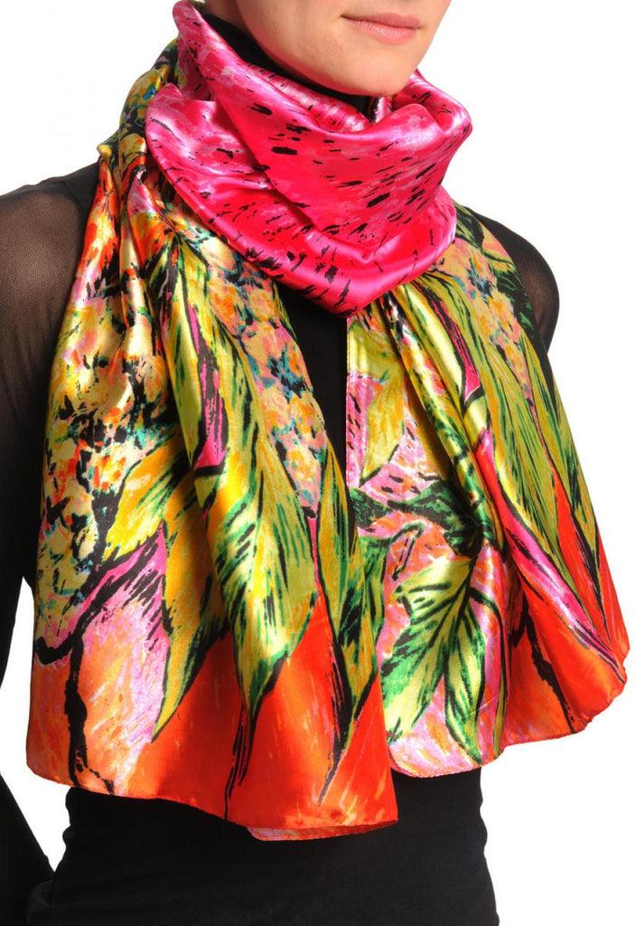 Liss Kiss Red Pink & Green Van Gogh Flowers - Scarf