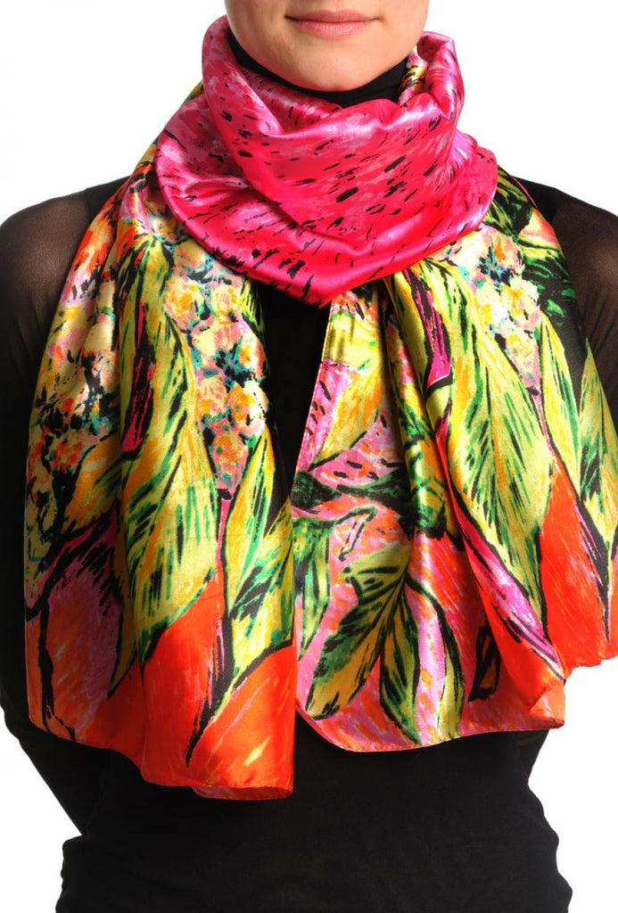 liss kiss Red Pink & Green Van Gogh Flowers - Scarf