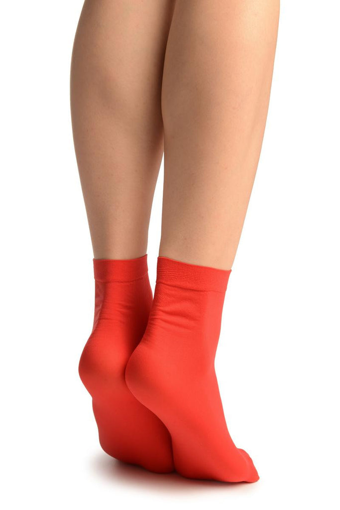 Liss Kiss Red Plain Ankle High Socks - Socks