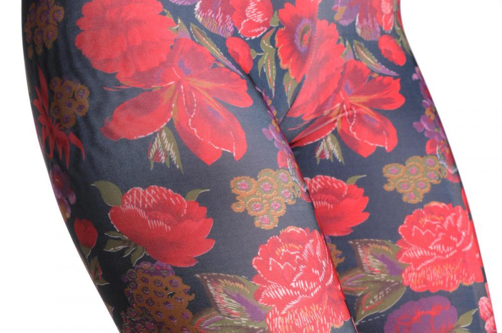 Liss Kiss Red & Purple Flowers - Leggings