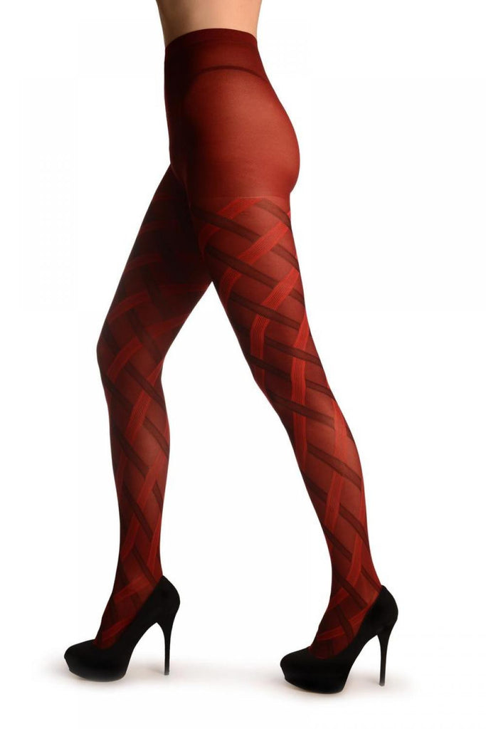 Liss Kiss Red Scotish Plait - Tights