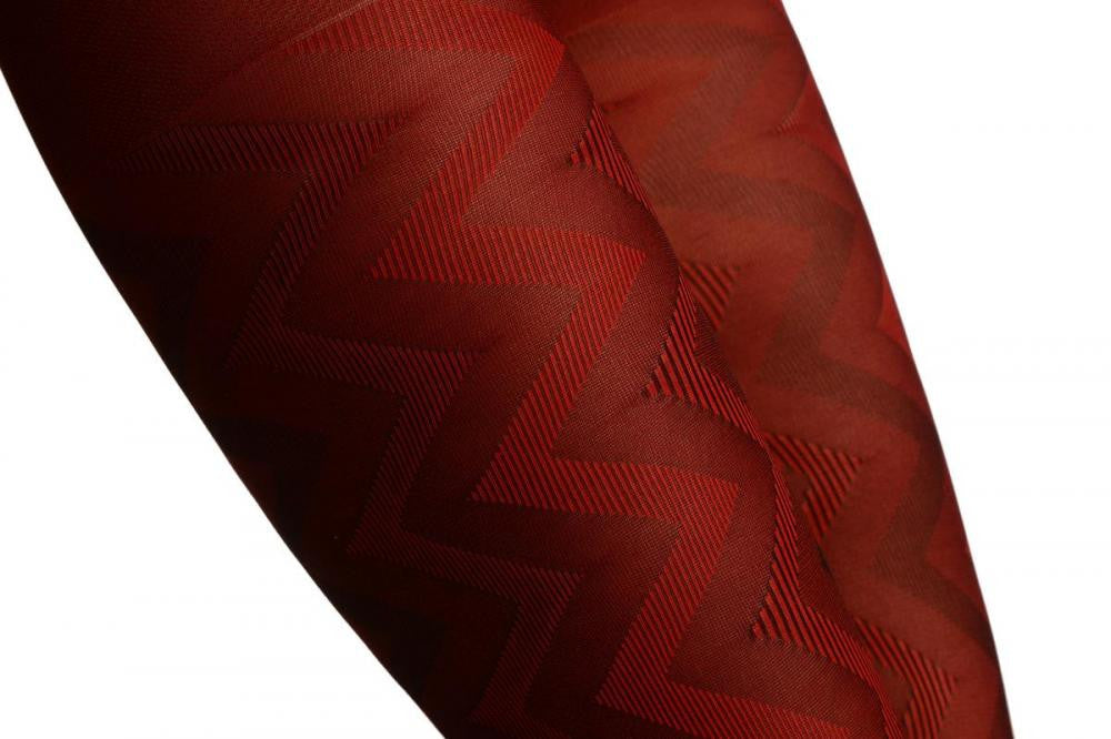 Liss Kiss Red Shade Woven ZigZag - Tights
