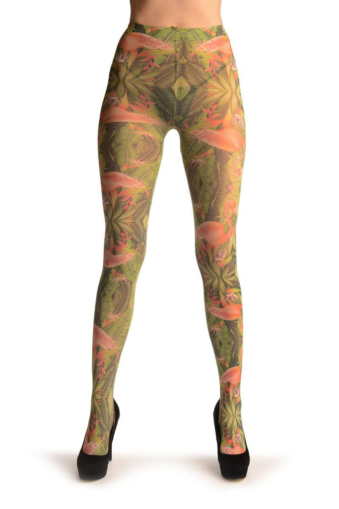 Liss Kiss Red Tropical Flamingo - Tights
