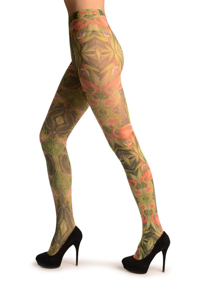 Liss Kiss Red Tropical Flamingo - Tights