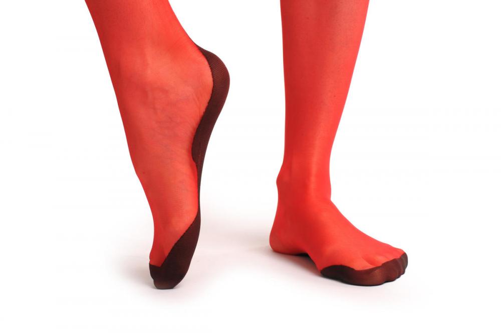 Liss Kiss Red With Black Back Seam - Tights