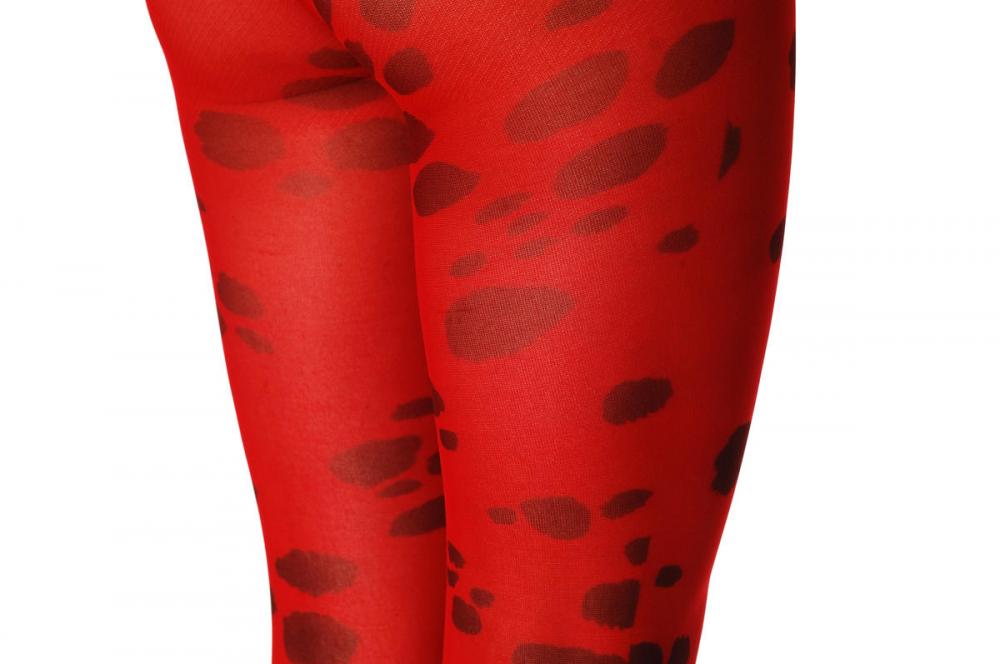 Liss Kiss Red With Black Spots - Tights