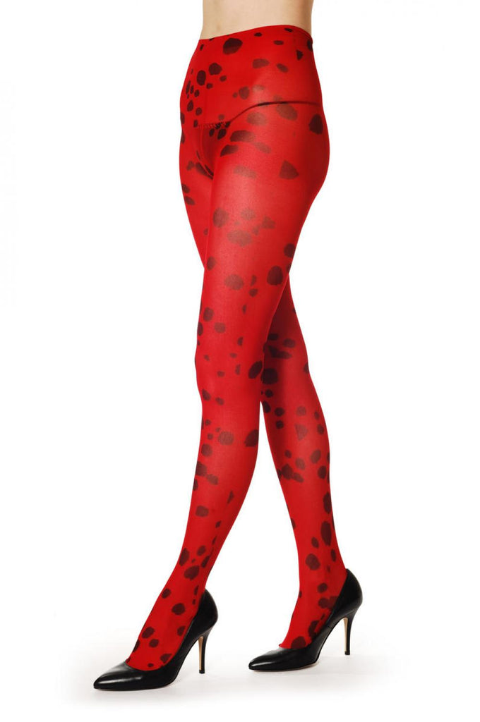 liss kiss Red With Black Spots - Tights