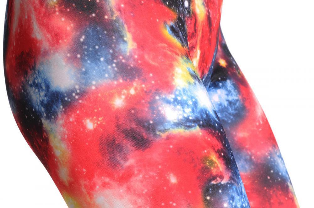 Liss Kiss Red Yellow & Blue Galaxy - Leggings
