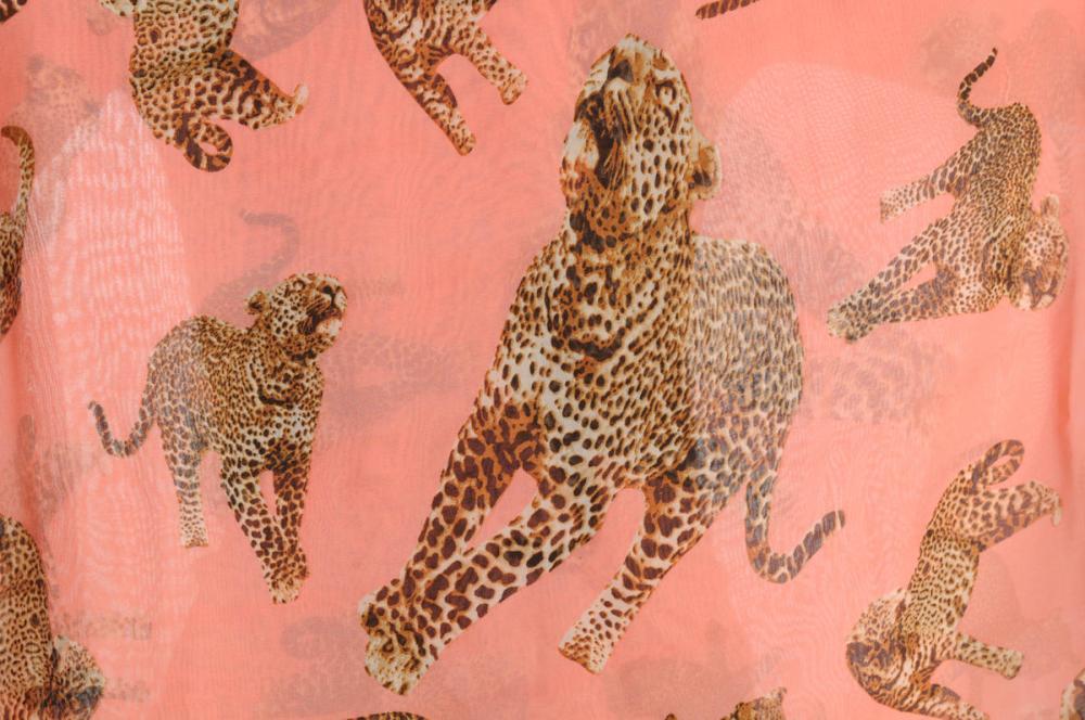 Liss Kiss Safari Leopard On Peach Pink - Scarf