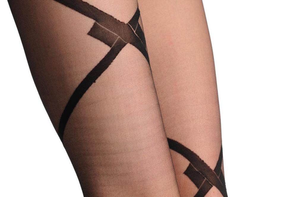 Liss Kiss Sheer Criss Cross Stripes - Tights