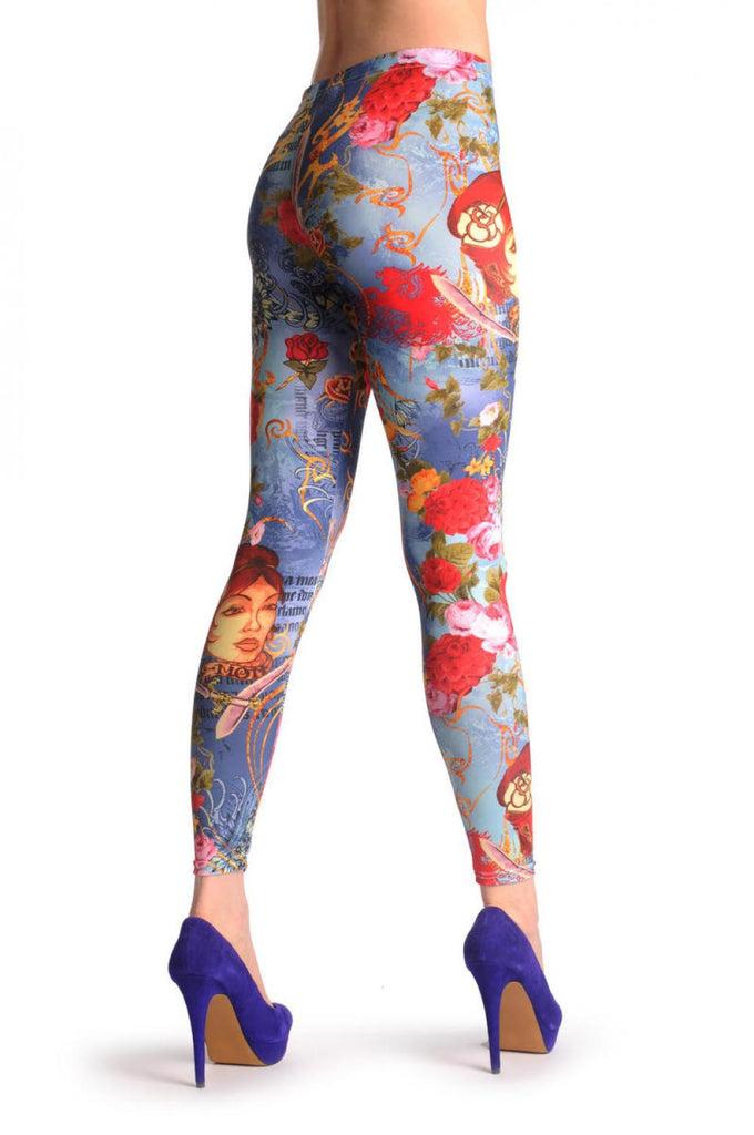 Liss Kiss Shiva & Flowers - Leggings