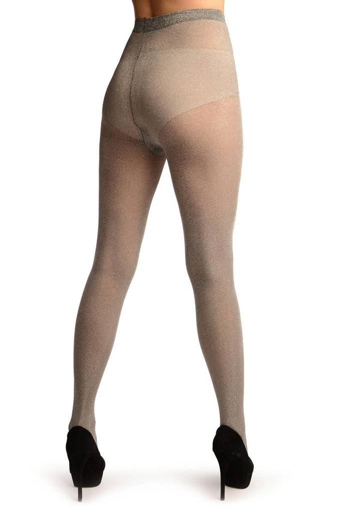 Liss Kiss Silver Lurex Luxurious Tights - Tights