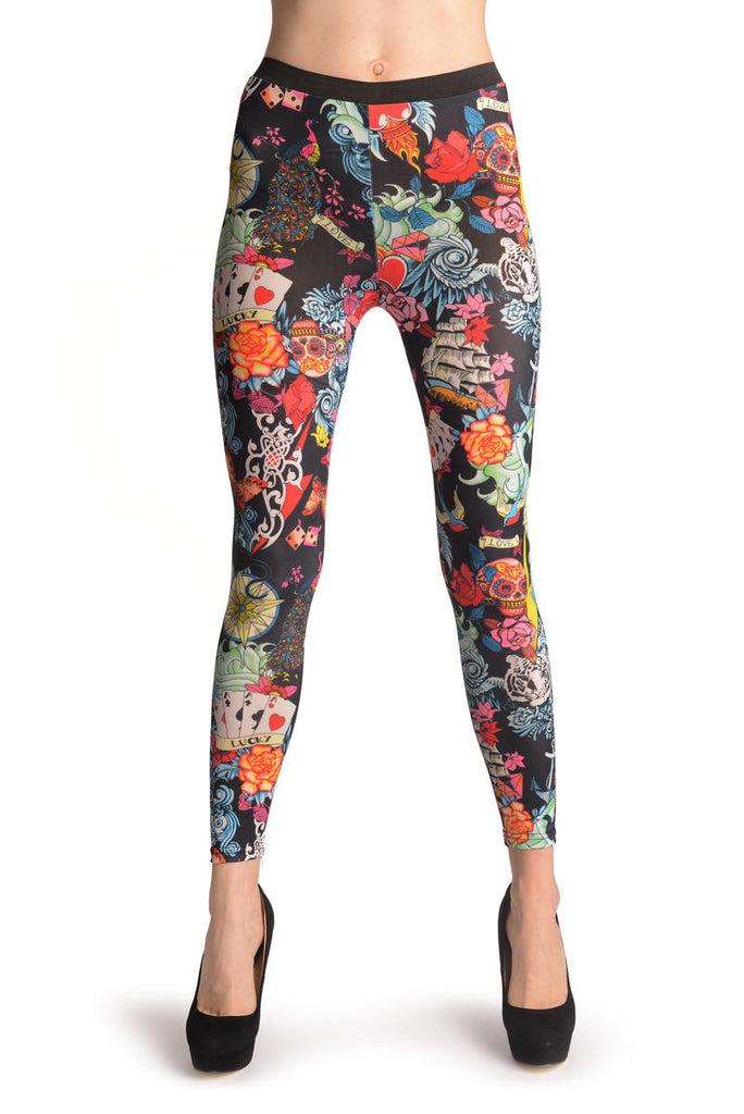 Liss Kiss Skull & Lucky Playing Suit - Leggings