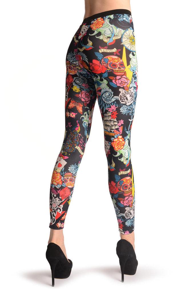 Liss Kiss Skull & Lucky Playing Suit - Leggings