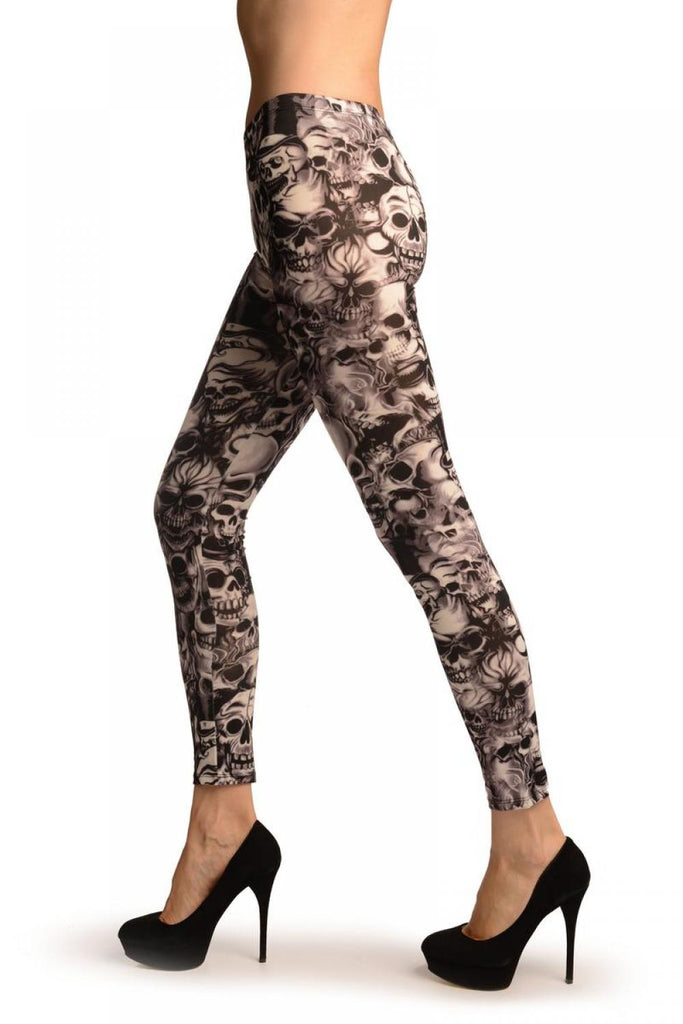 Liss Kiss Skulls & Fire (Halloween) Leggings - Leggings