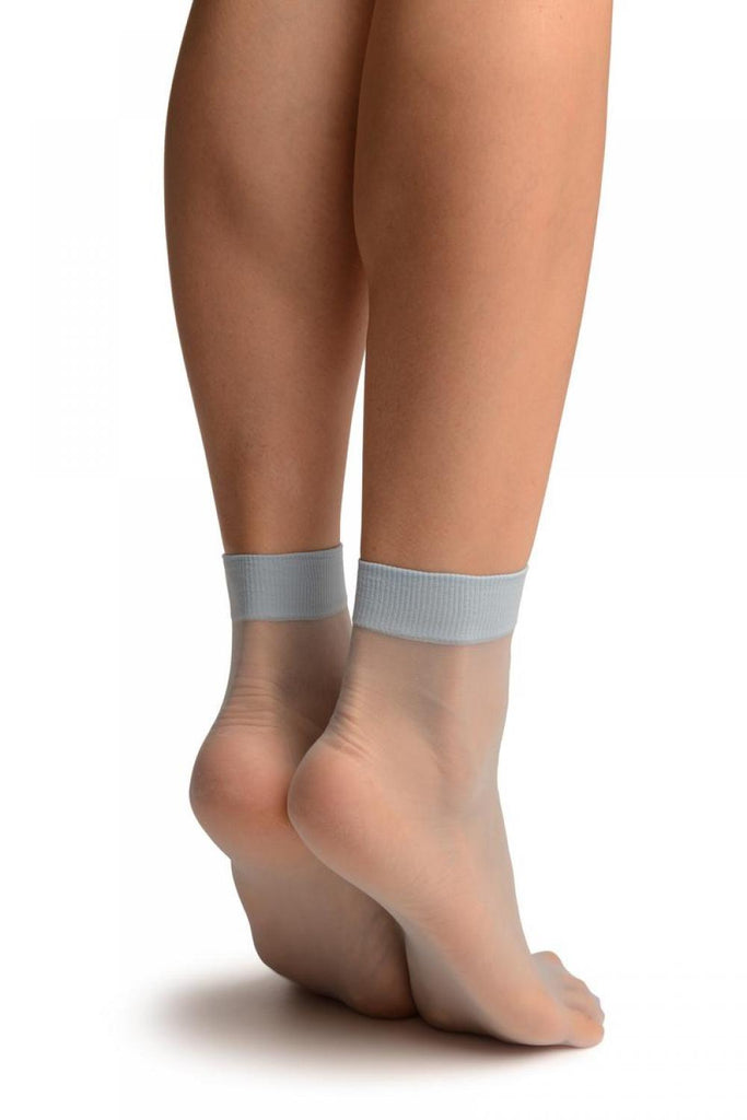Liss Kiss Sky Blue Summer Ankle High Socks - Socks