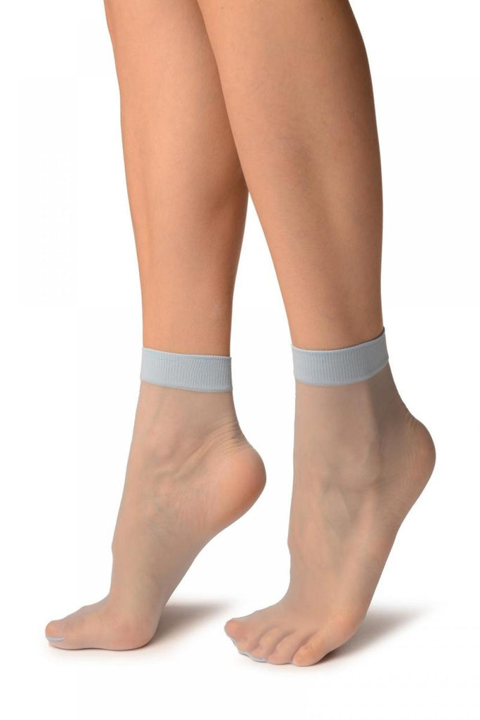 Liss Kiss Sky Blue Summer Ankle High Socks - Socks