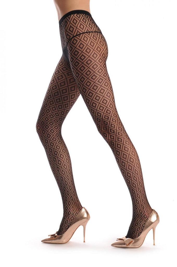 Liss Kiss Small Black Diamonds Fishnet - Tights