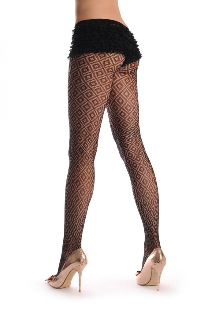 Liss Kiss Small Black Diamonds Fishnet - Tights