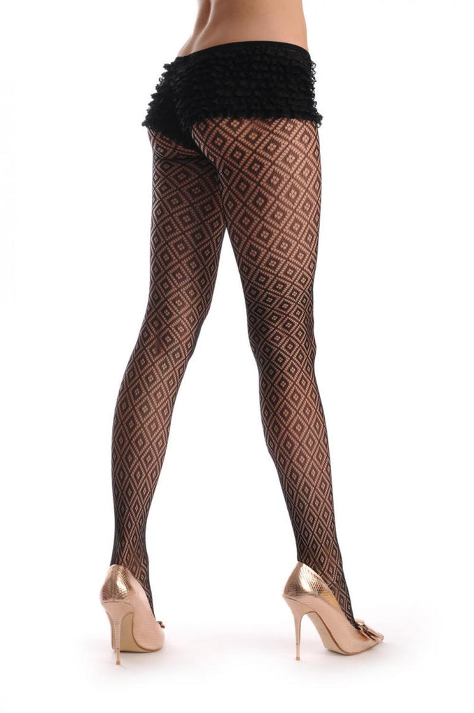 Liss Kiss Small Black Diamonds Fishnet - Tights