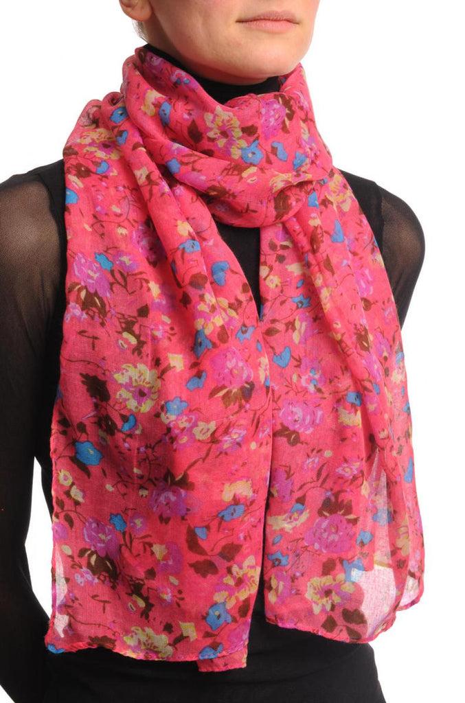 Liss Kiss Small Climbing Roses On Pink - Scarf
