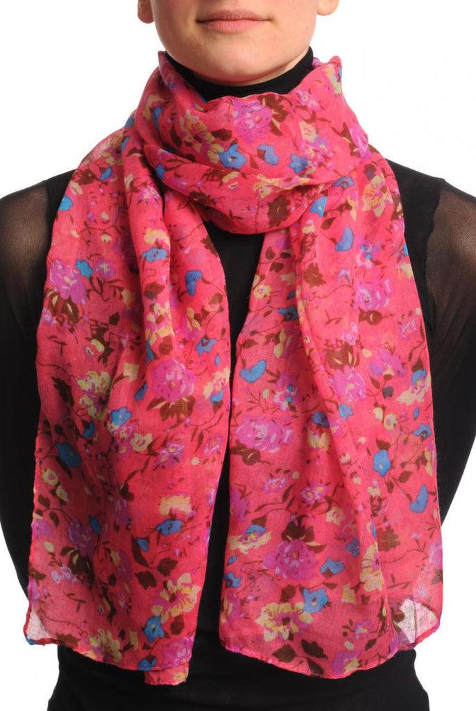liss kiss Small Climbing Roses On Pink - Scarf