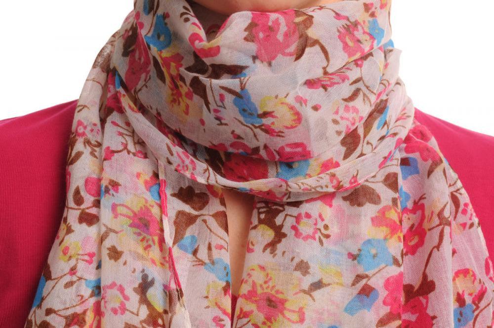 Liss Kiss Small Climbing Roses On White - Scarf