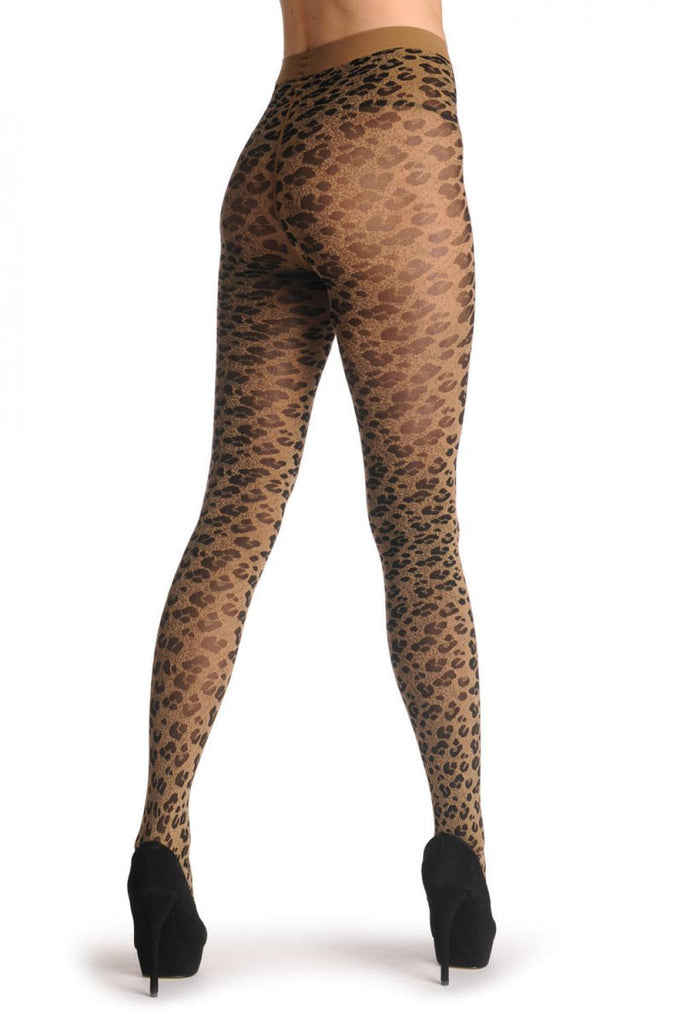 Liss Kiss Small Woven Beige Leopard 80 Den - Tights