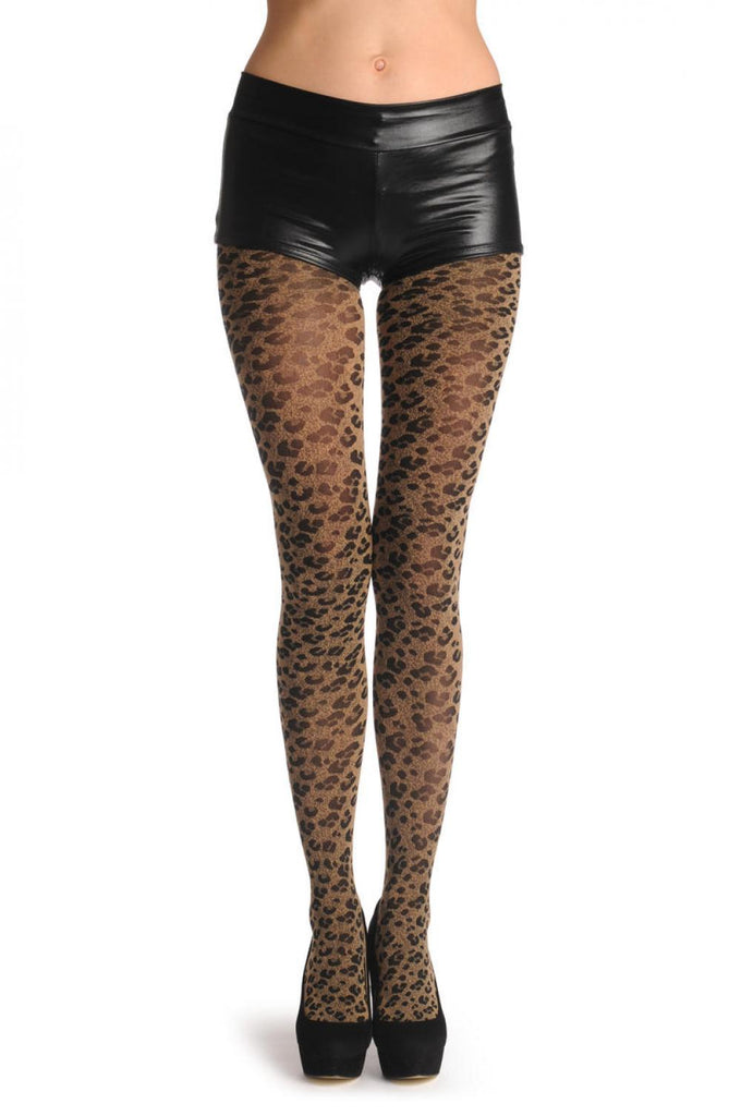 liss kiss Small Woven Beige Leopard 80 Den - Tights