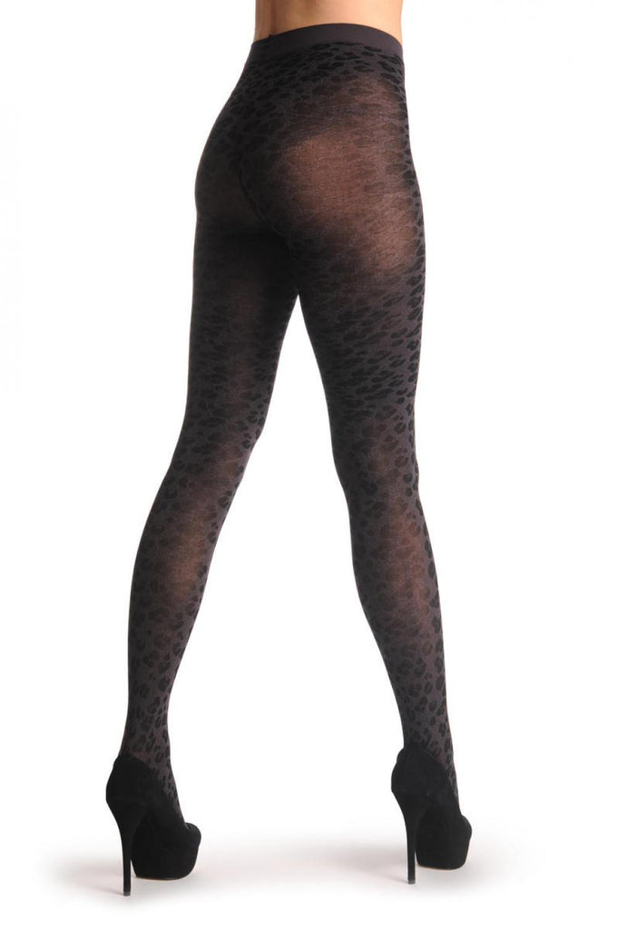 Liss Kiss Small Woven Purple Leopard - Tights