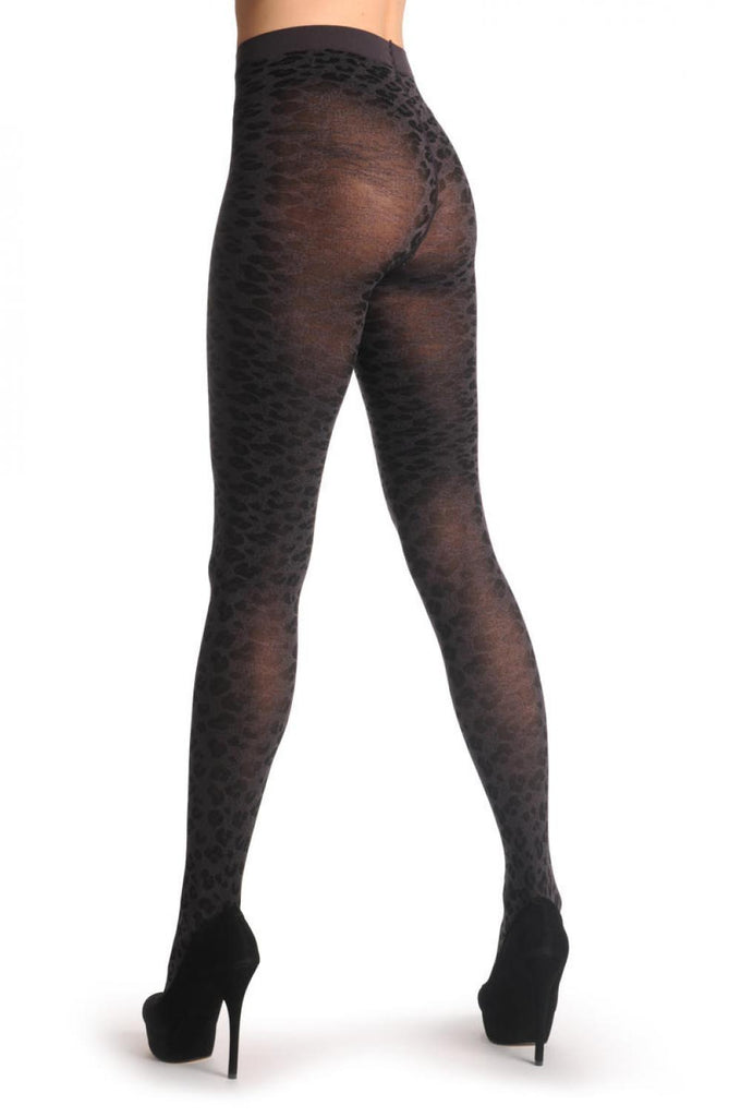 Liss Kiss Small Woven Purple Leopard - Tights