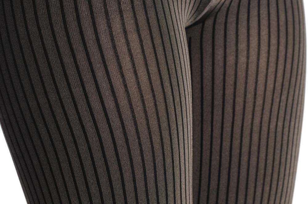 Liss Kiss Smoky Grey & Thin Black Stripes - Tights