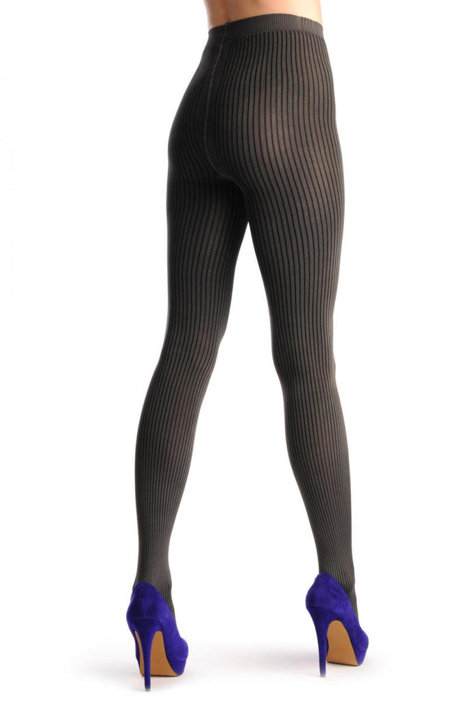 liss kiss Smoky Grey & Thin Black Stripes - Tights