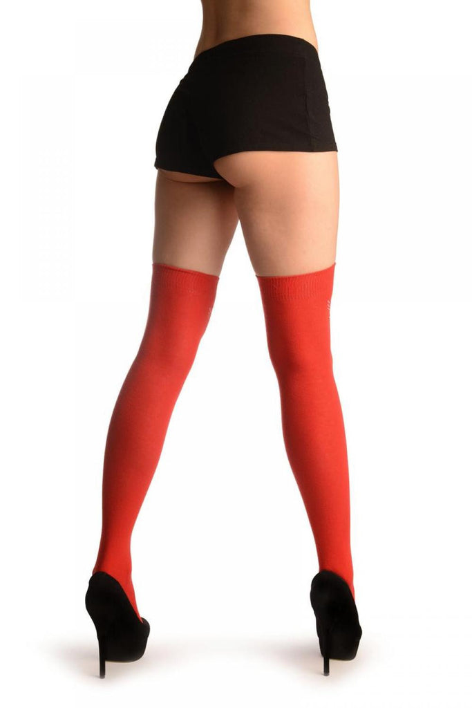 Liss Kiss Spooky Smile On Red - Over The Knee Socks