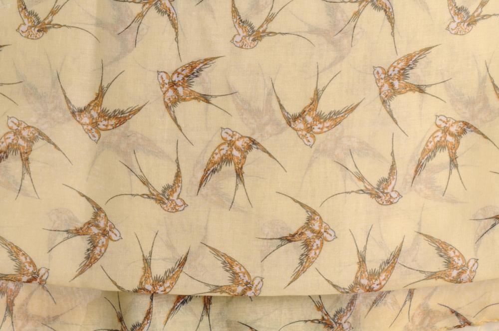 Liss Kiss Swallow Birds On Beige - Scarf