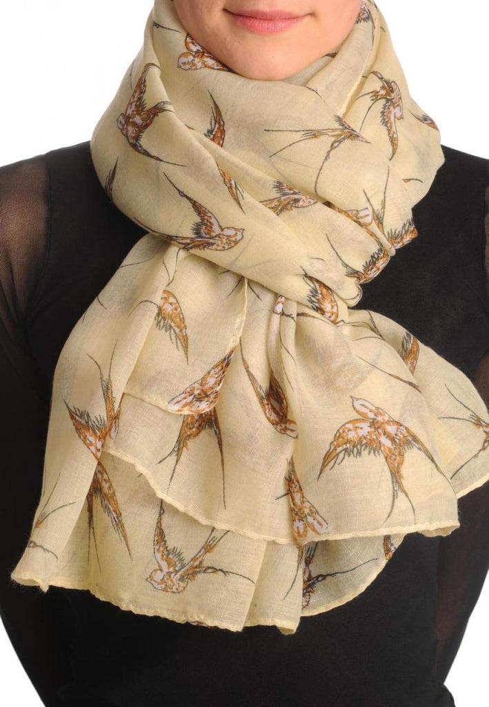 liss kiss Swallow Birds On Beige - Scarf