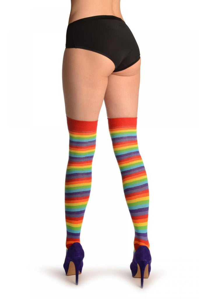 Liss Kiss Thin Rainbow Stripes - Over The Knee Socks