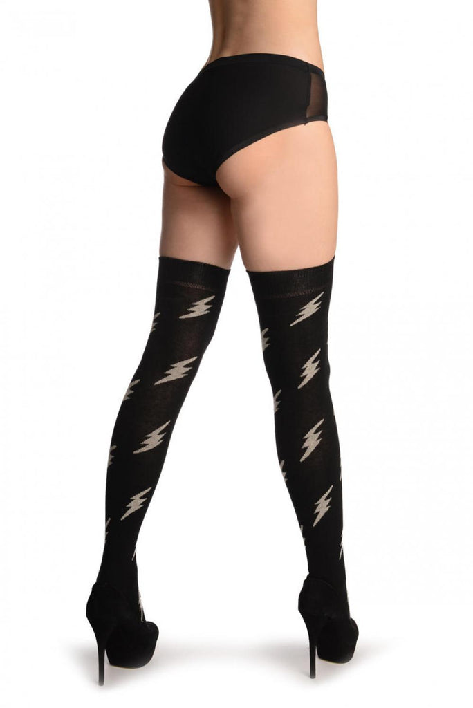 Liss Kiss Thunder On Black - Over The Knee Socks