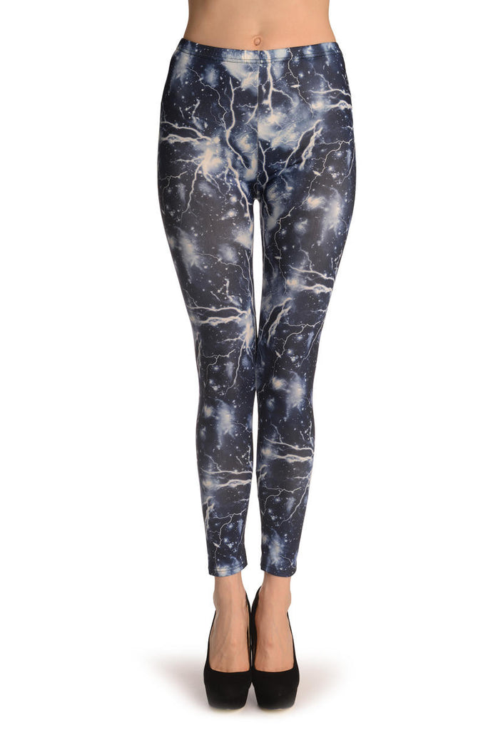 Liss Kiss Thunder Storm On Dark Blue - Leggings