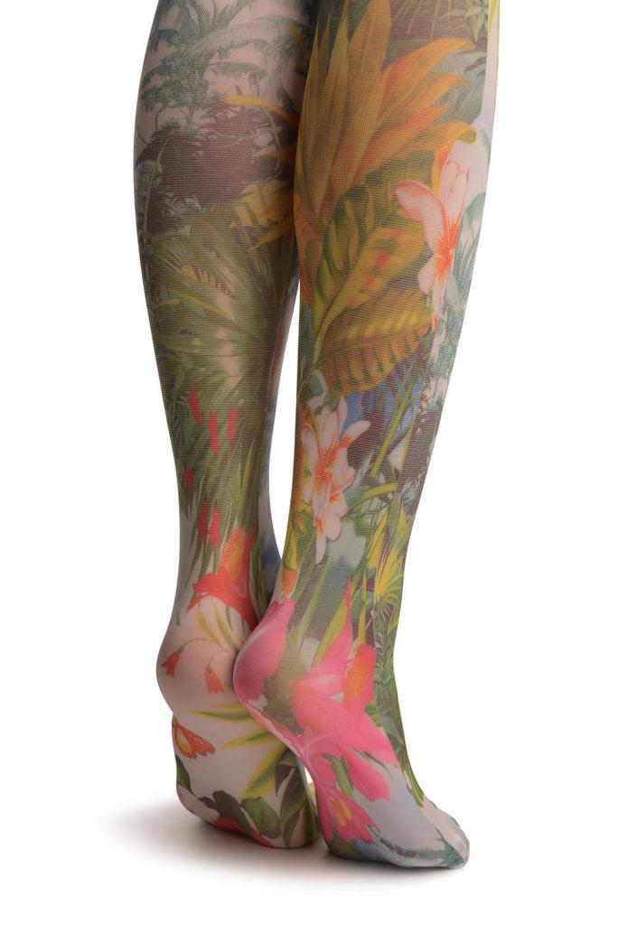 Liss Kiss Tropical Island On White - Tights