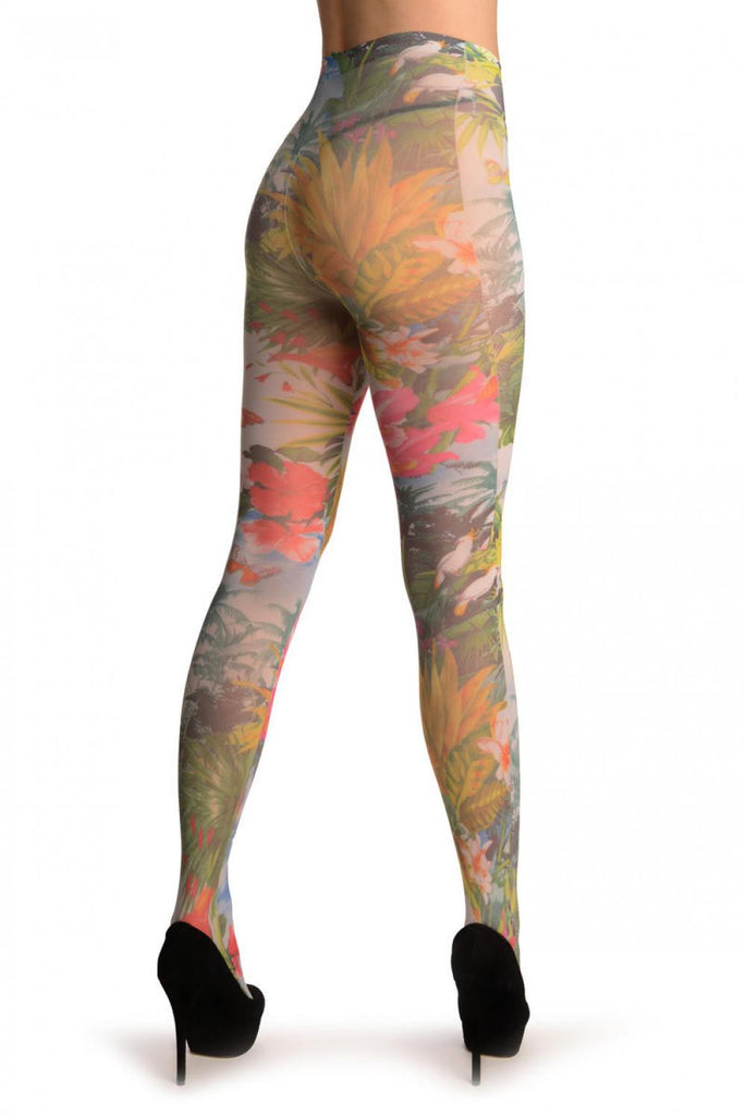 Liss Kiss Tropical Island On White - Tights