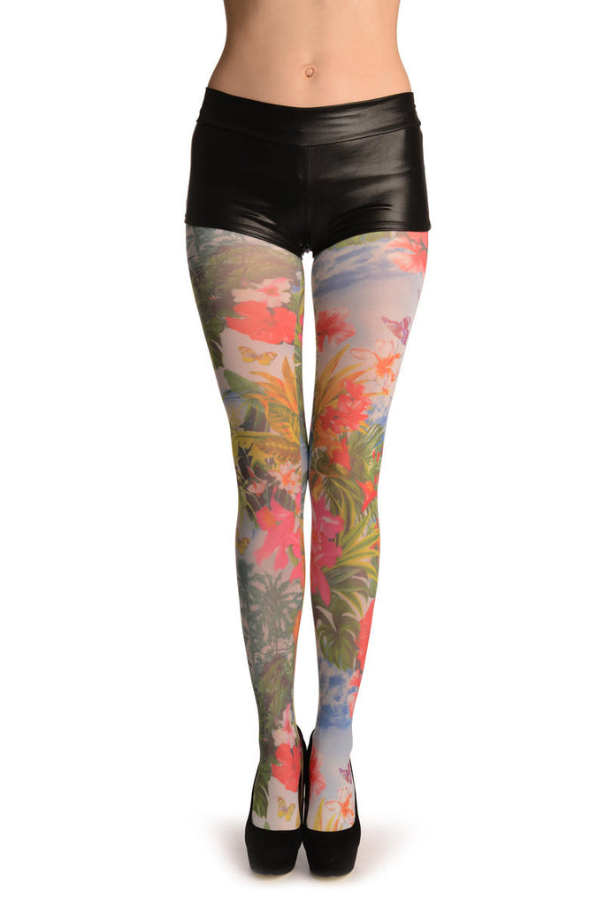 liss kiss Tropical Island On White - Tights