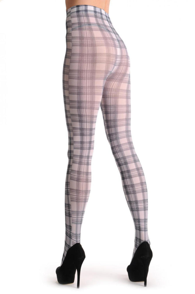 Liss Kiss White & Black Checkered - Tights