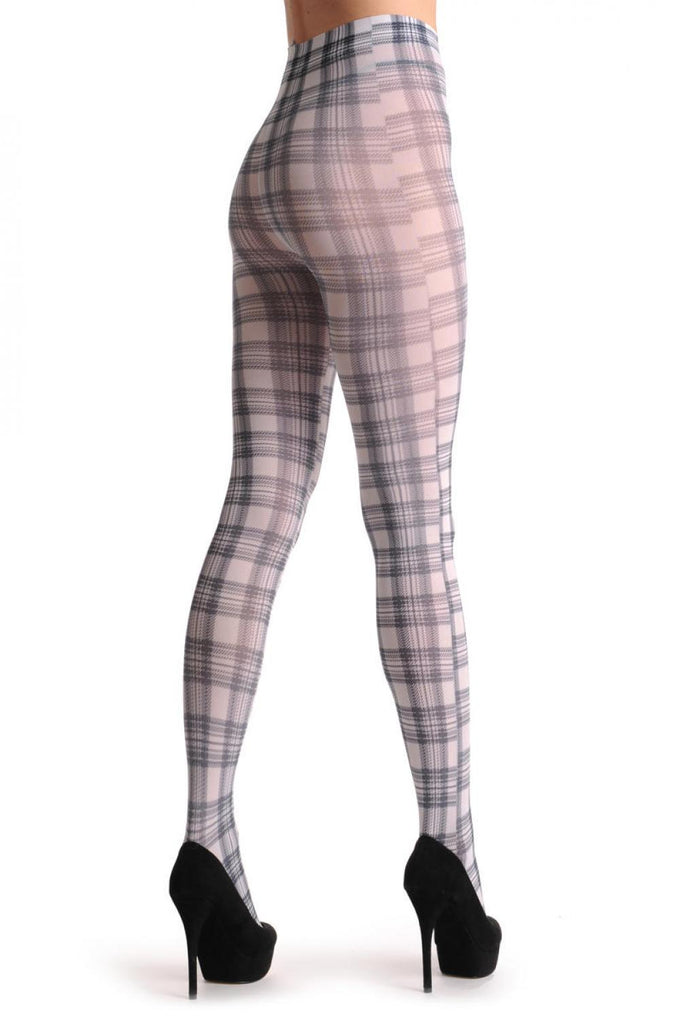 Liss Kiss White & Black Checkered - Tights