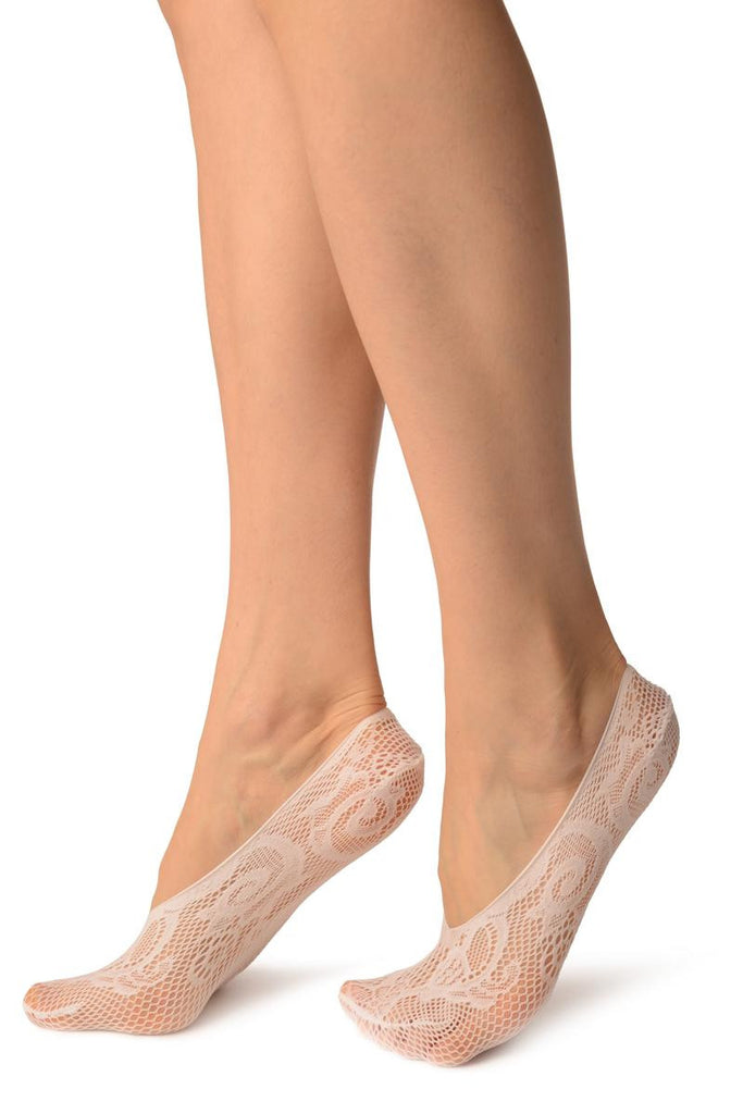 Liss Kiss White Lilly Lace Footies - Footsies Socks