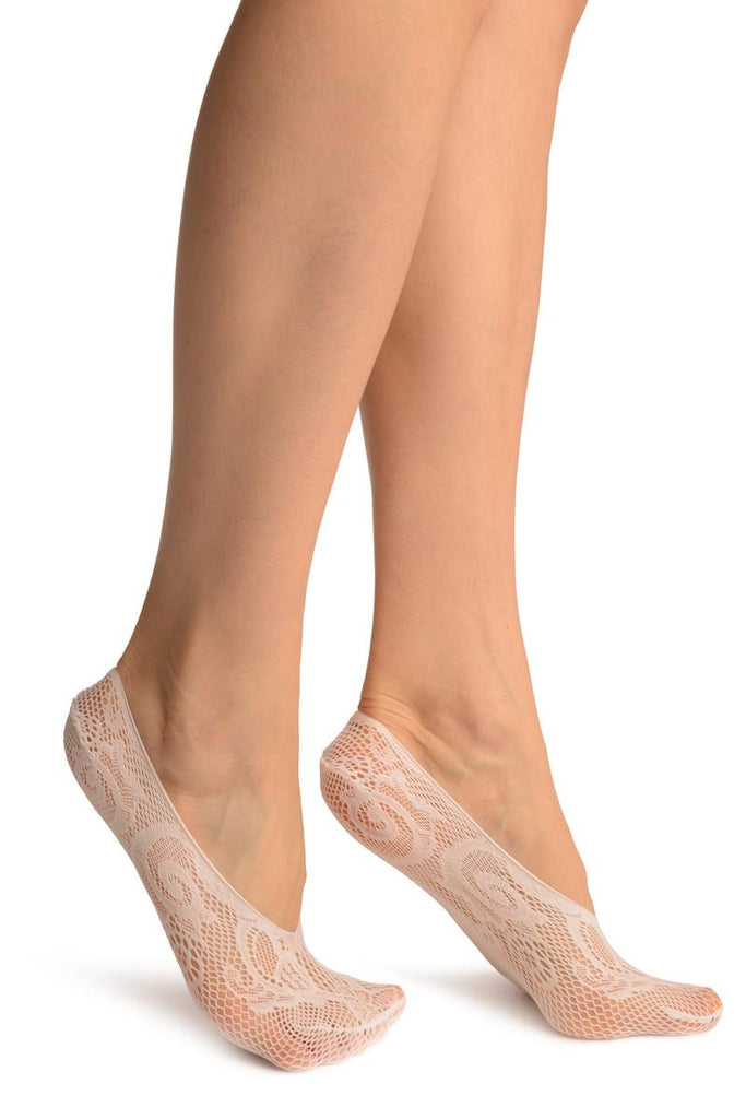 Liss Kiss White Lilly Lace Footies - Footsies Socks